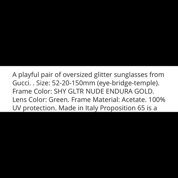 UNISEX GUCCI NUDE GLITTER BLING SUNGLASSES main image 6